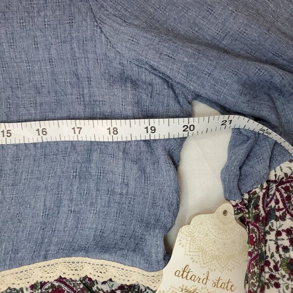 Altard State Womens Tunic Dress L Tiered Block Boho Patchwork Print Mix $60 New - Picture 10 of 16